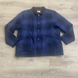 St Johns Bay Men Blue Plaid Wool Blend Classic Blazer Outerwear XL